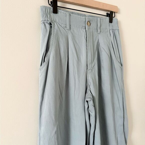 Madewell The Neale Straight Leg Trouser Pant in Drapeweave Pale Blue - Size 4 - Picture 4 of 7